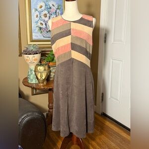 Spense Clorblock Retro Dress Faux Suede Size 10